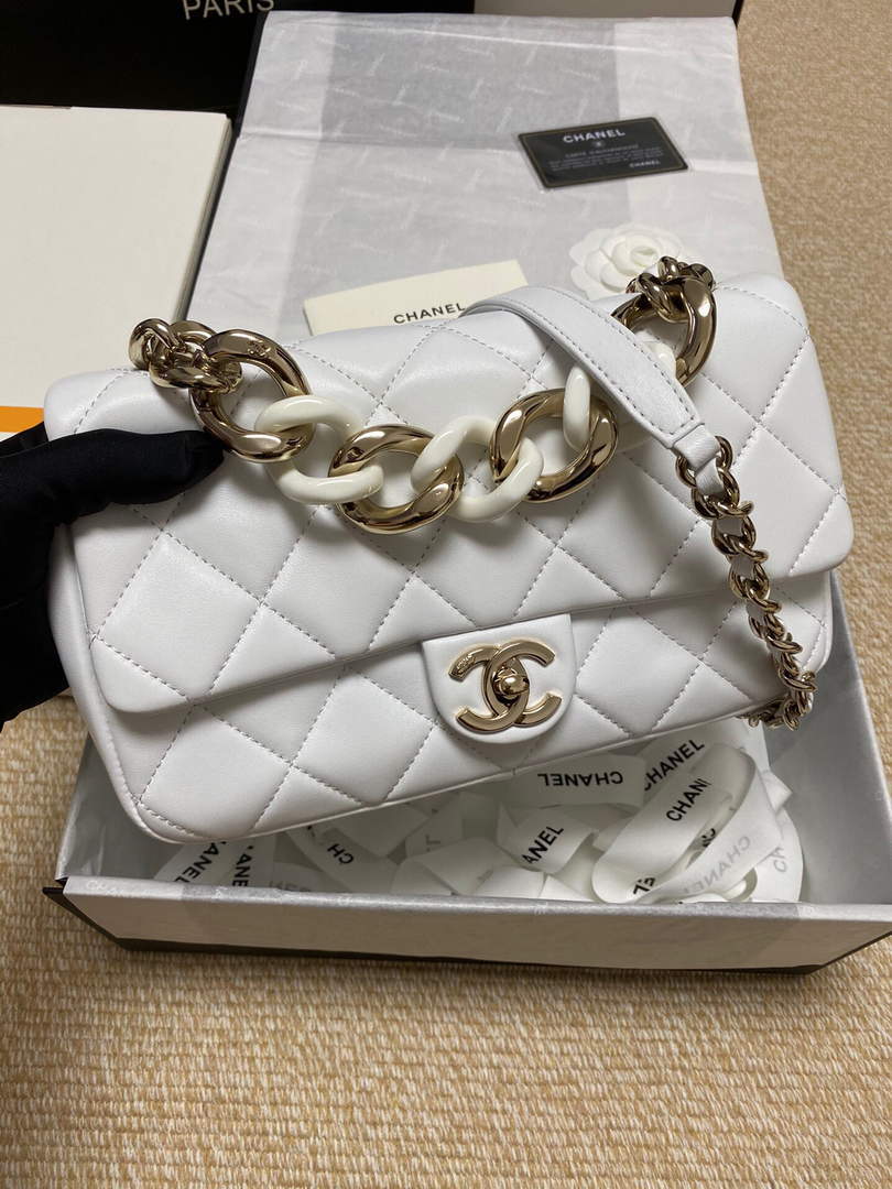 Chanel AS1353 Chanel flap bag Lambskin White - Default Title - View 4