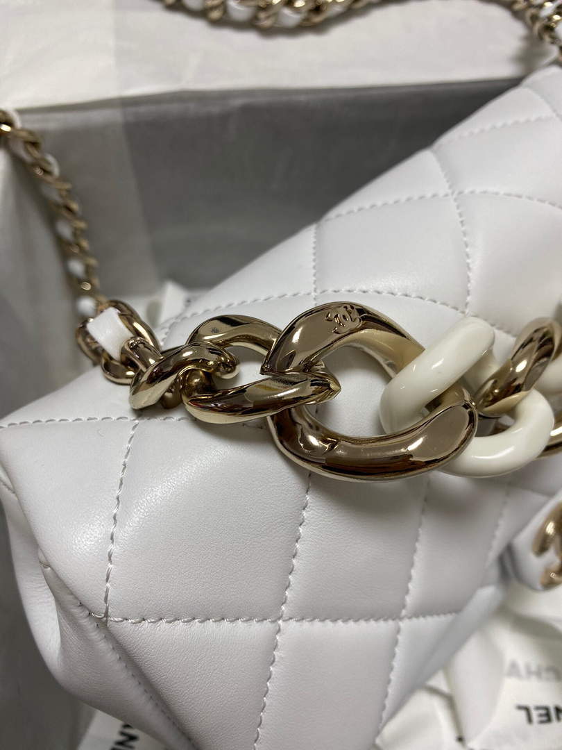 Chanel AS1353 Chanel flap bag Lambskin White