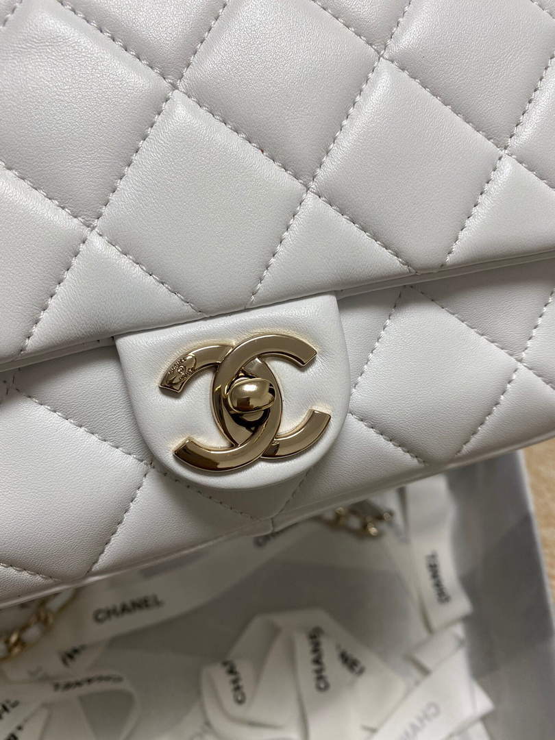 Chanel AS1353 Chanel flap bag Lambskin White
