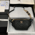 Chanel AS1356 Belt bag Lambskin gold Black - Default Title - View 1