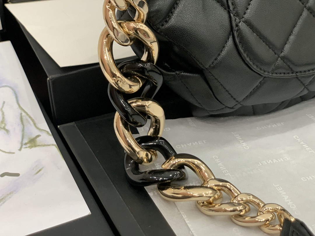 Chanel AS1356 Belt bag Lambskin gold Black
