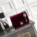 Chanel AS1786 Mini Flap Bag 25B Velvet Dark Red