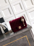 Chanel AS1786 Mini Flap Bag 25B Velvet Dark Red
