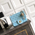 Chanel AS1786 Mini Flap Bag 25B Velvet Blue
