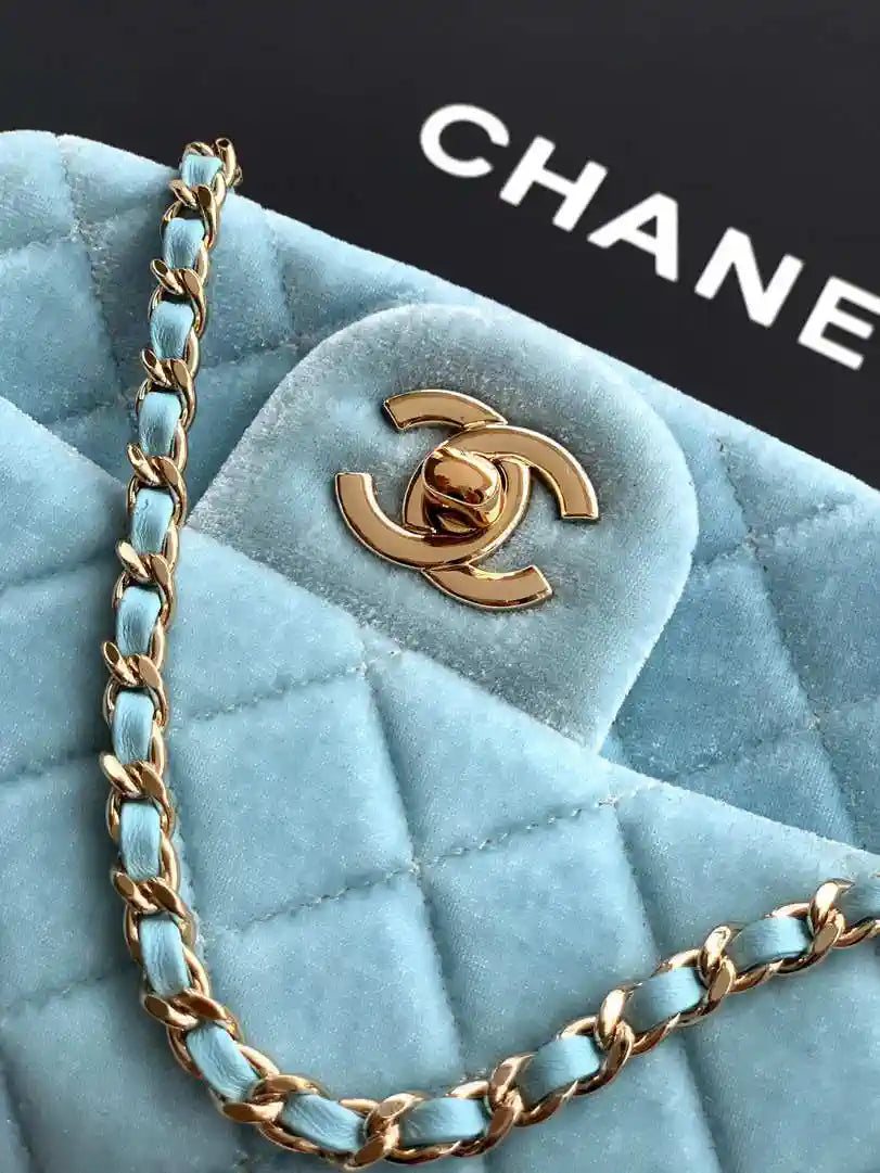 Chanel AS1786 Mini Flap Bag 25B Velvet Blue