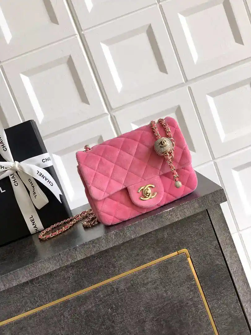 Chanel AS1786 Mini Flap Bag 25B Velvet Pink