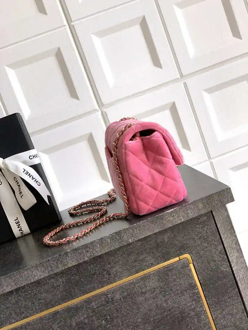 Chanel AS1786 Mini Flap Bag 25B Velvet Pink