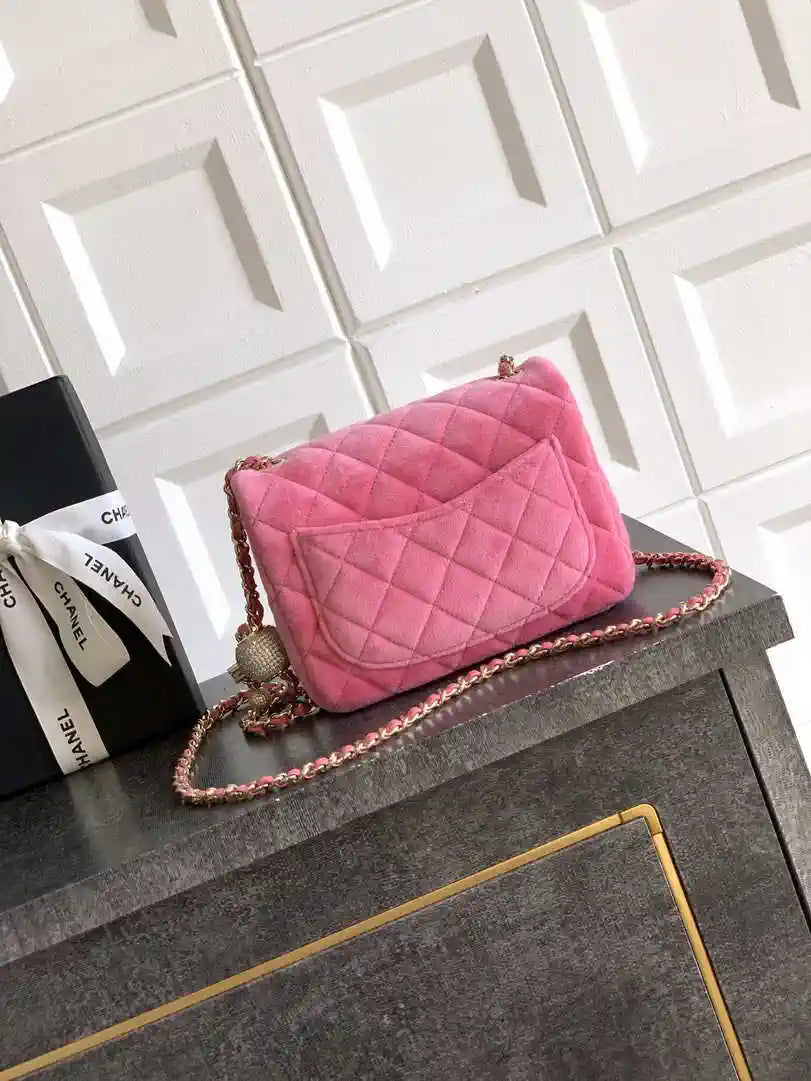 Chanel AS1786 Mini Flap Bag 25B Velvet Pink