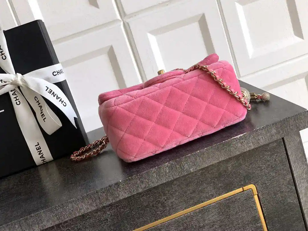 Chanel AS1786 Mini Flap Bag 25B Velvet Pink