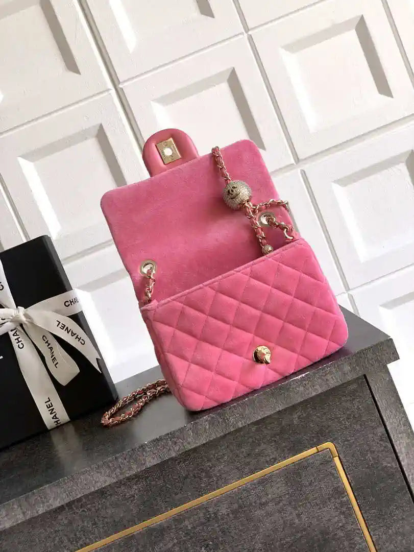 Chanel AS1786 Mini Flap Bag 25B Velvet Pink