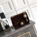Chanel AS1786 Mini Flap Bag 25B Velvet Brown