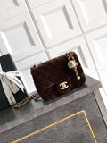 Chanel AS1786 Mini Flap Bag 25B Velvet Brown