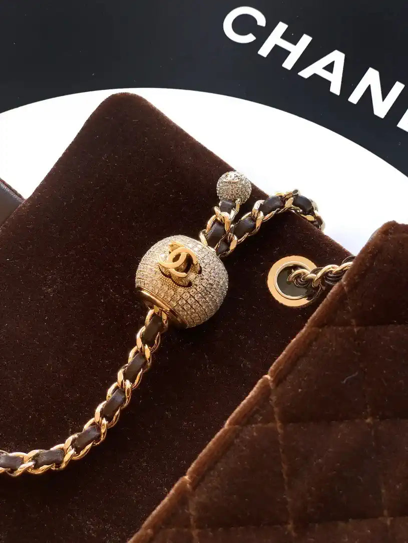 Chanel AS1786 Mini Flap Bag 25B Velvet Brown