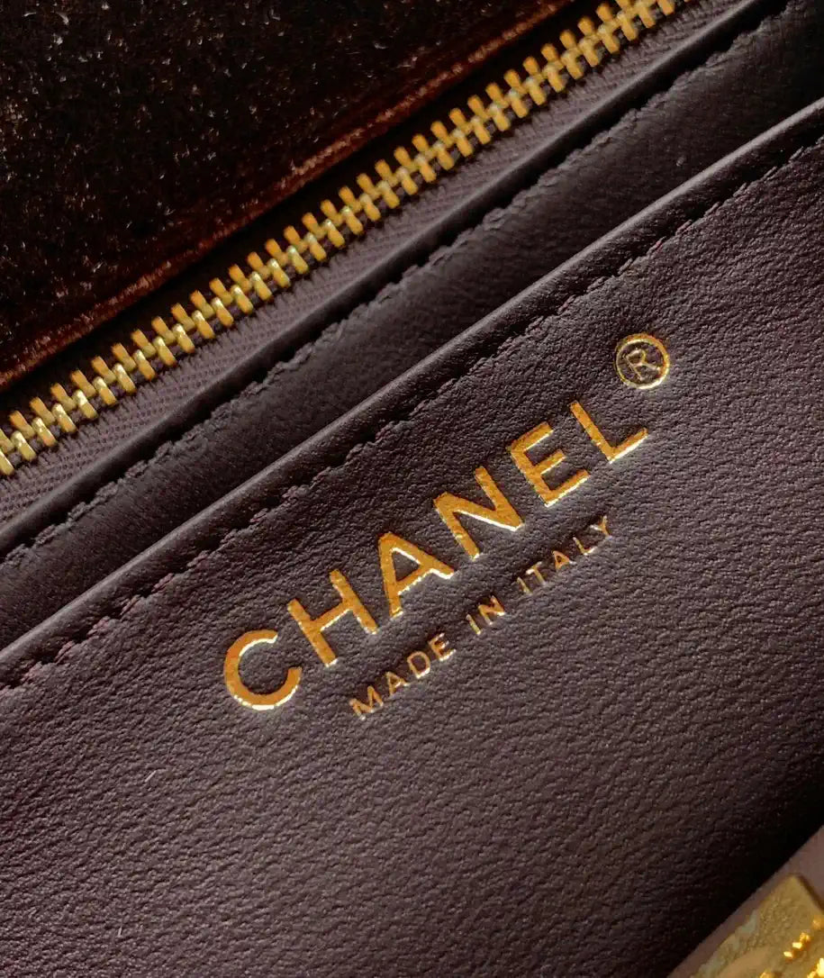 Chanel AS1786 Mini Flap Bag 25B Velvet Brown