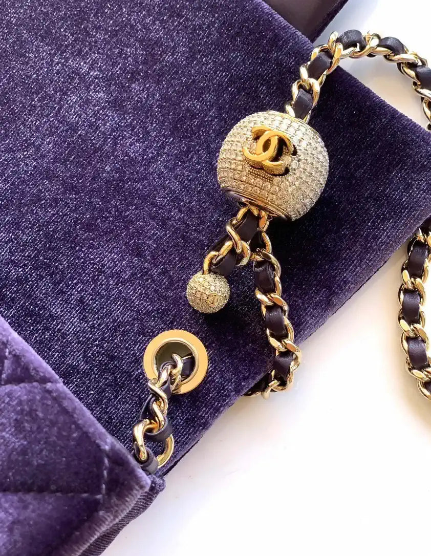 Chanel AS1786 Mini Flap Bag 25B Velvet Purple