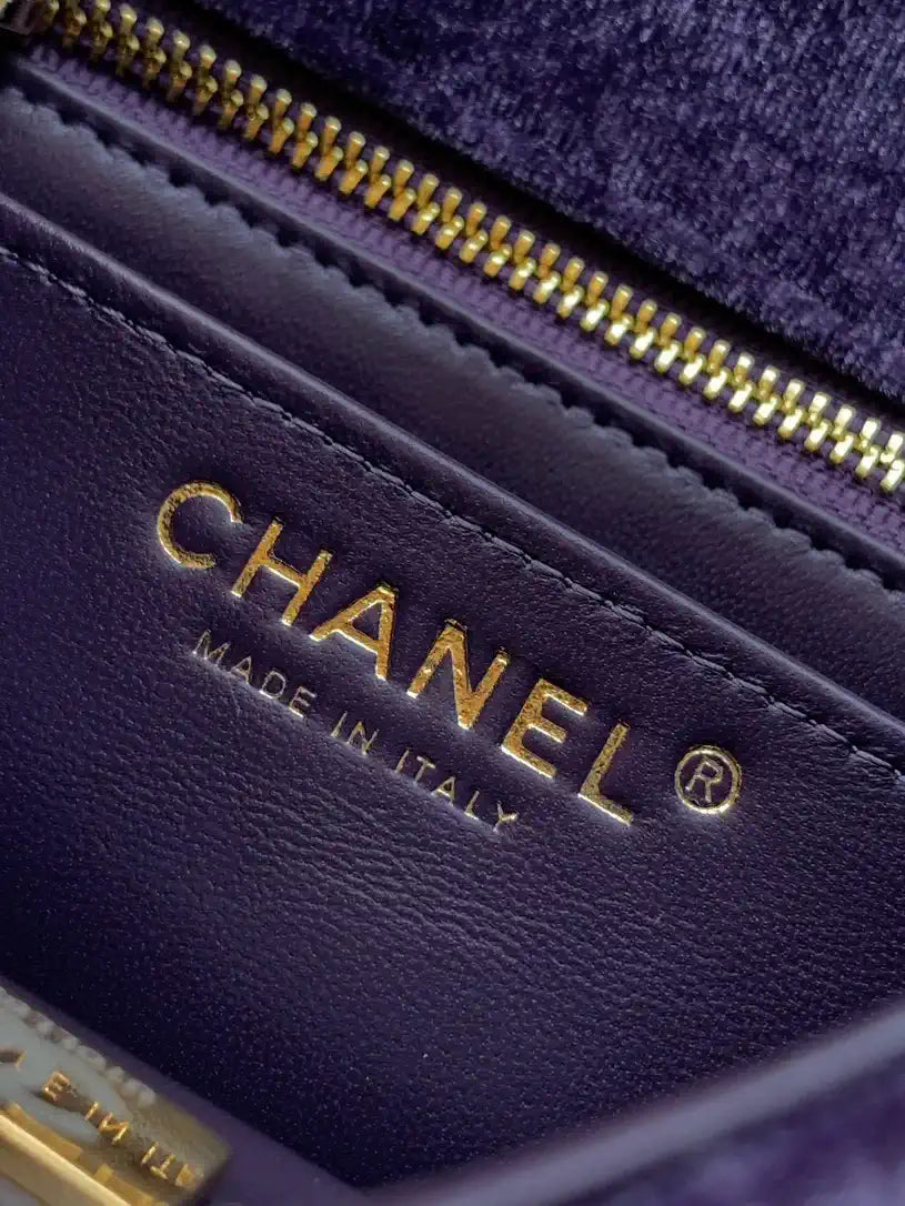 Chanel AS1786 Mini Flap Bag 25B Velvet Purple