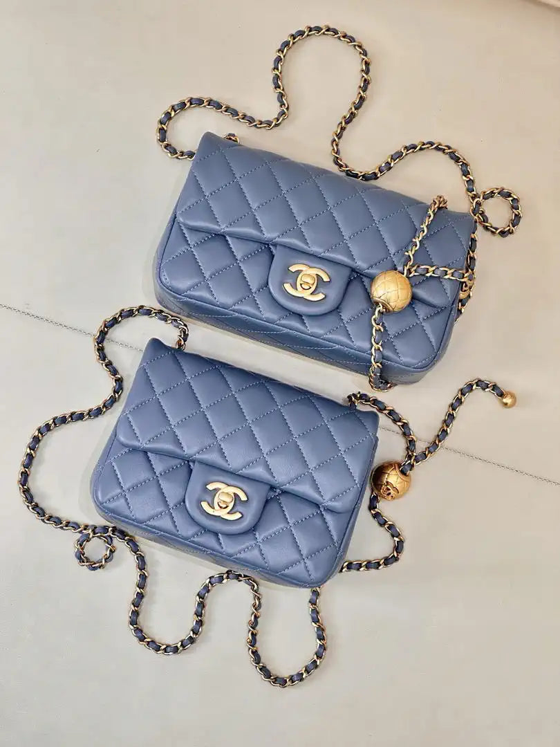 Chanel AS1786 Mini Flap Bag Lambskin Blue