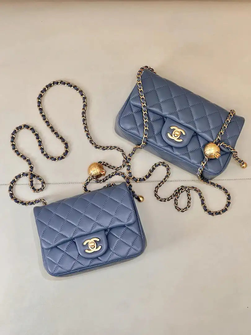 Chanel AS1786 Mini Flap Bag Lambskin Blue