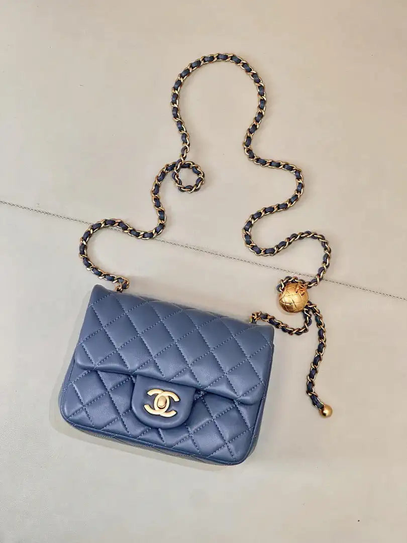 Chanel AS1786 Mini Flap Bag Lambskin Blue