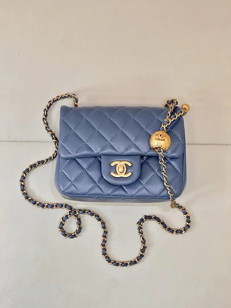 Chanel AS1786 Mini Flap Bag Lambskin Blue