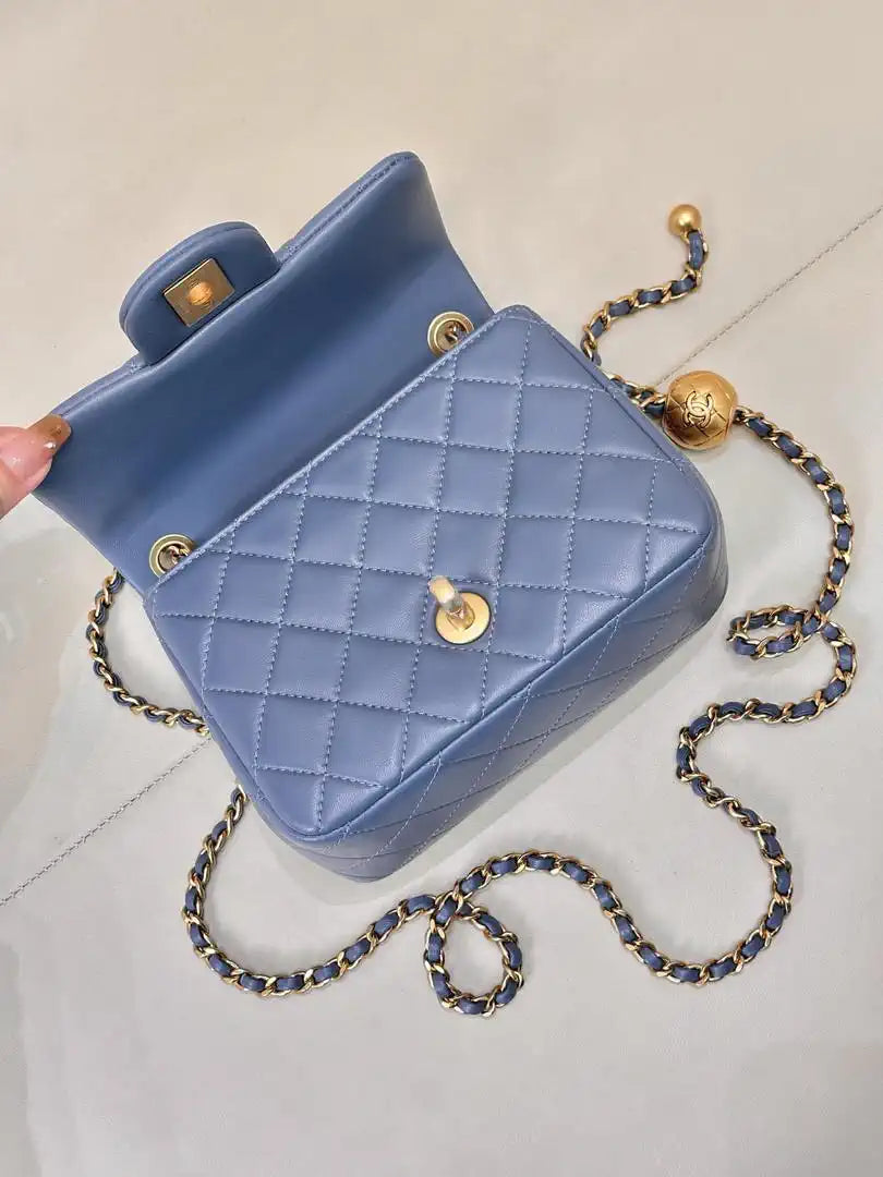 Chanel AS1786 Mini Flap Bag Lambskin Blue
