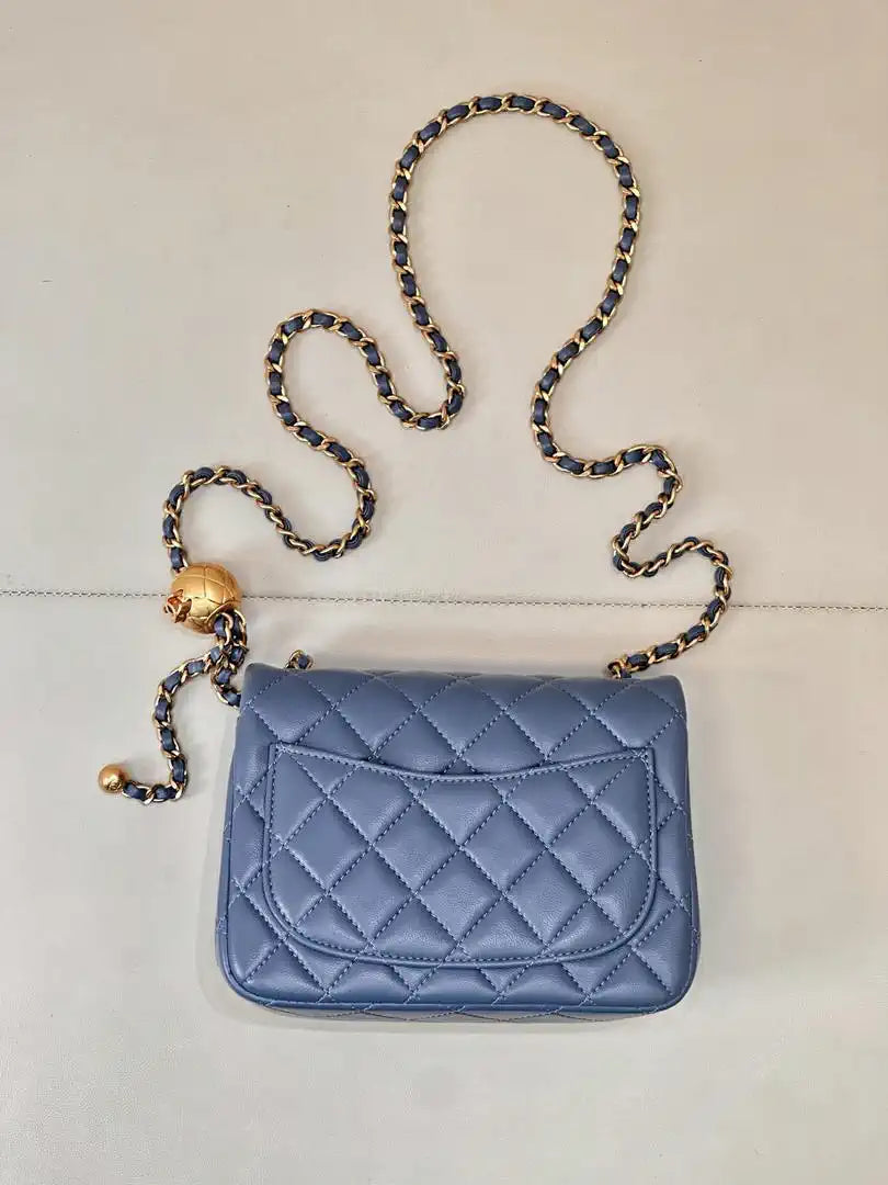Chanel AS1786 Mini Flap Bag Lambskin Blue