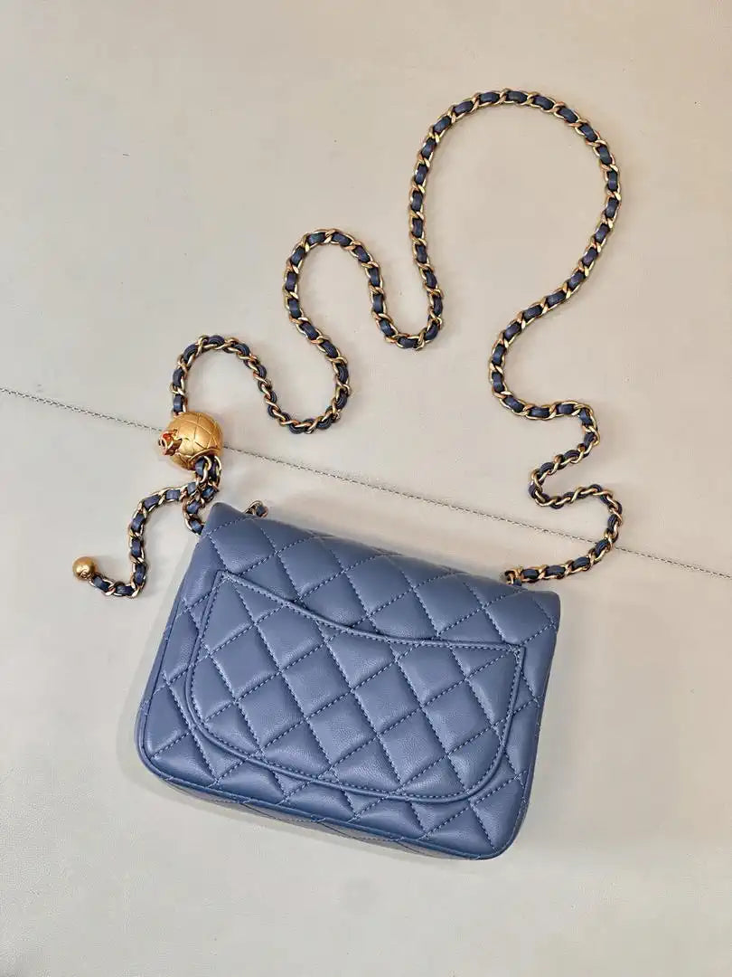 Chanel AS1786 Mini Flap Bag Lambskin Blue