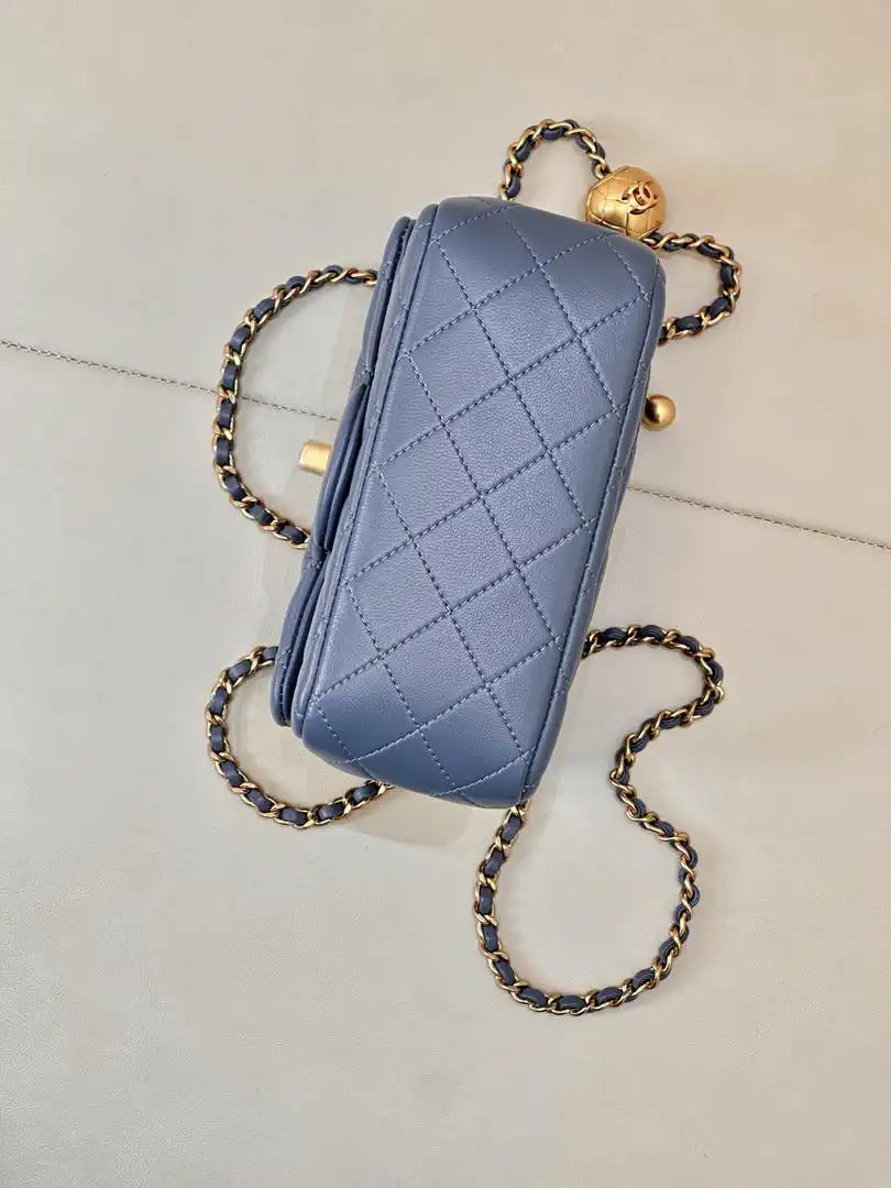 Chanel AS1786 Mini Flap Bag Lambskin Blue