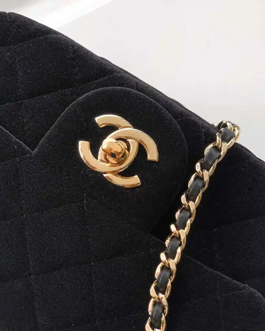 Chanel AS1787 Mini Flap Bag 25B Velvet Black