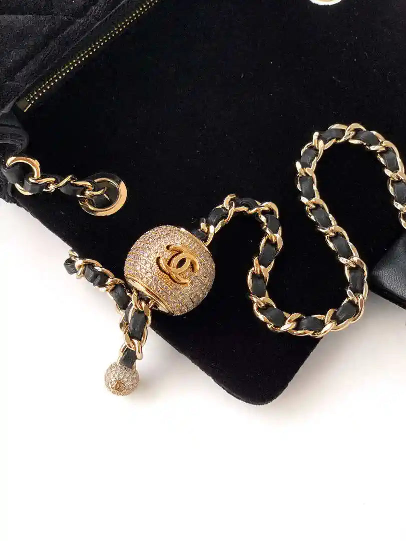 Chanel AS1787 Mini Flap Bag 25B Velvet Black