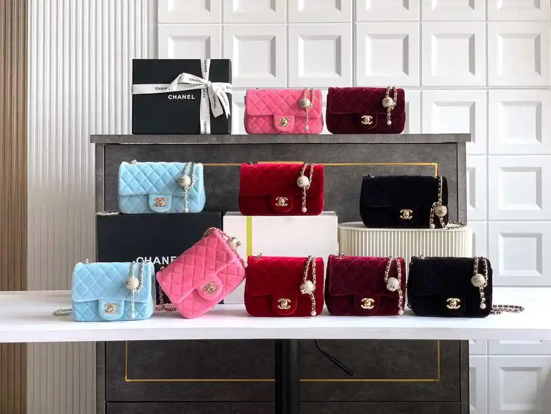 Chanel AS1787 Mini Flap Bag 25B Velvet Black