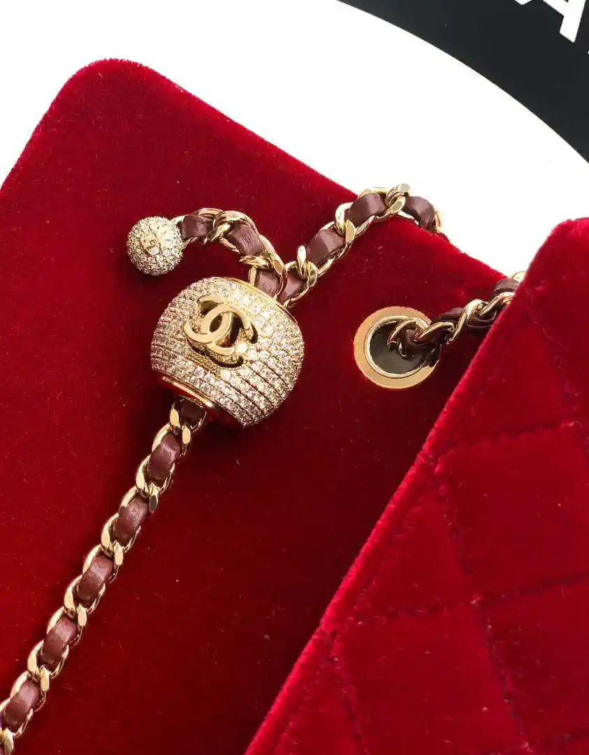 Chanel AS1787 Mini Flap Bag 25B Velvet Red