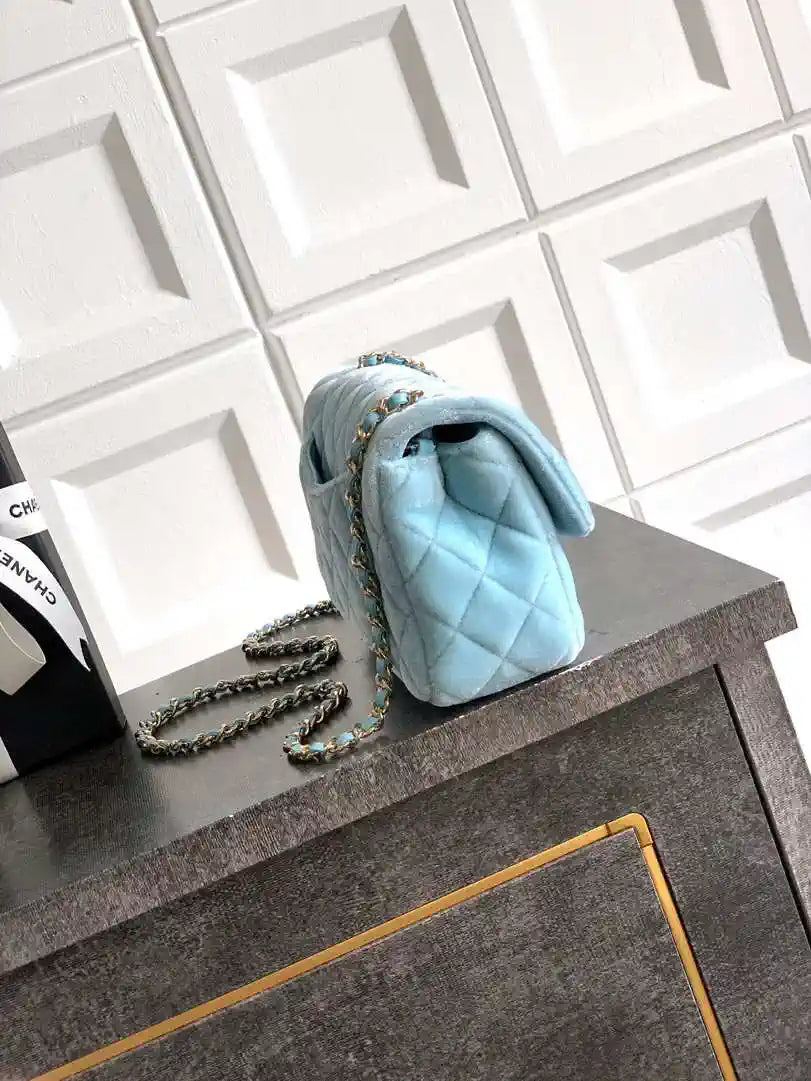 Chanel AS1787 Mini Flap Bag 25B Velvet Blue