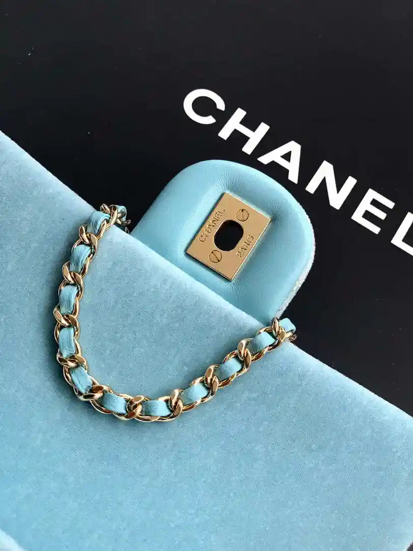 Chanel AS1787 Mini Flap Bag 25B Velvet Blue