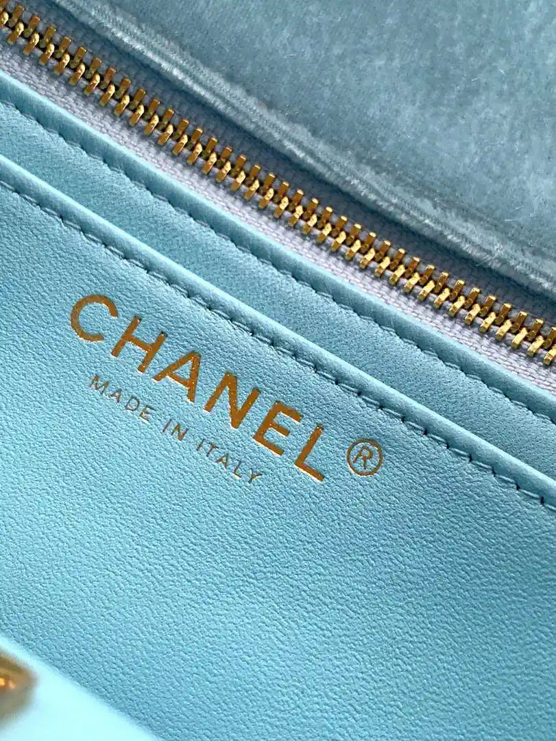 Chanel AS1787 Mini Flap Bag 25B Velvet Blue