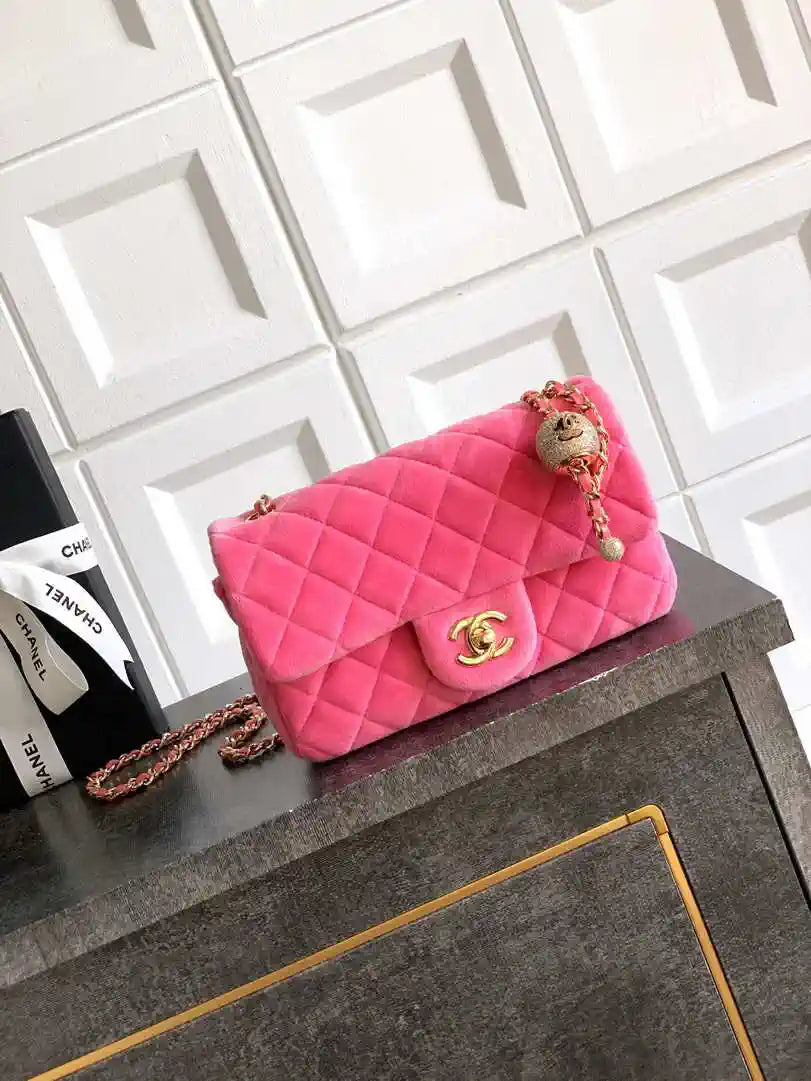Chanel AS1787 Mini Flap Bag 25B Velvet Pink