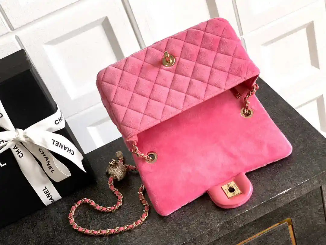 Chanel AS1787 Mini Flap Bag 25B Velvet Pink