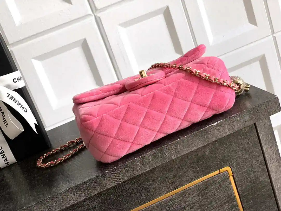 Chanel AS1787 Mini Flap Bag 25B Velvet Pink