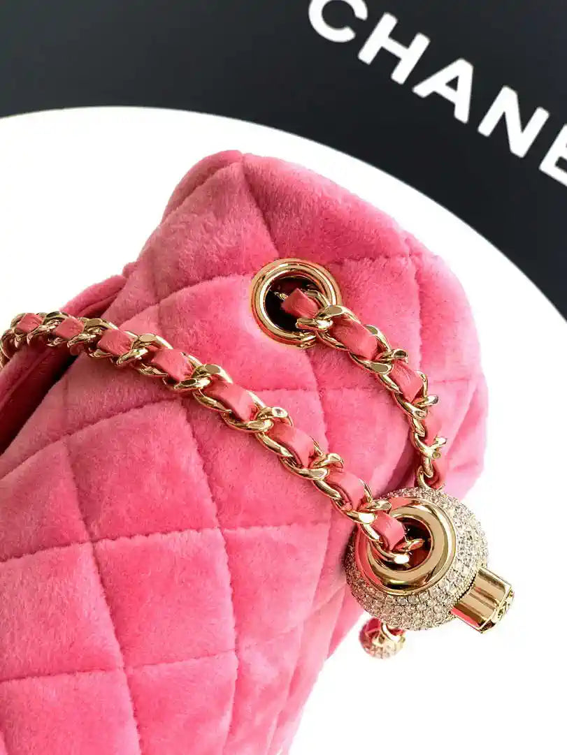 Chanel AS1787 Mini Flap Bag 25B Velvet Pink