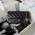 Chanel AS1787 Mini Flap Bag Football Lambskin Black Gold - Default Title - View 1