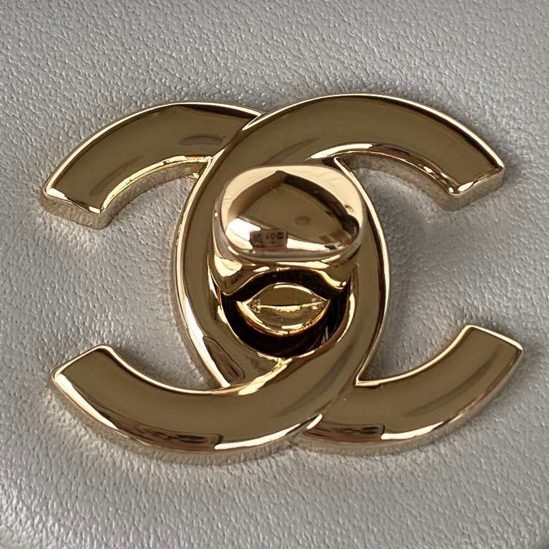 Chanel AS1787 Mini Flap Bag Football Lambskin Gray Gold