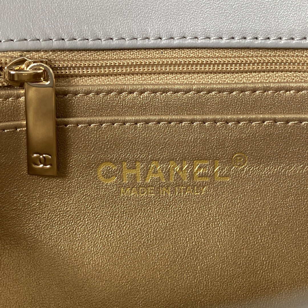 Chanel AS1787 Mini Flap Bag Football Lambskin Gray Gold - Default Title - View 8