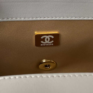Chanel AS1787 Mini Flap Bag Football Lambskin Gray Gold - Default Title - View 9