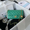 Chanel AS1787 Mini Flap Bag Lambskin Green Gold - Default Title - View 1