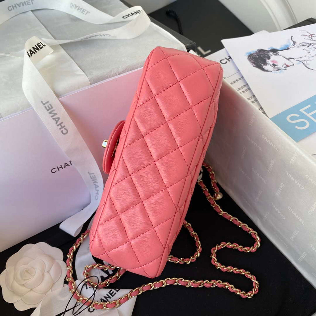 Chanel AS1787 Mini Flap Bag Football Lambskin Pink Gold