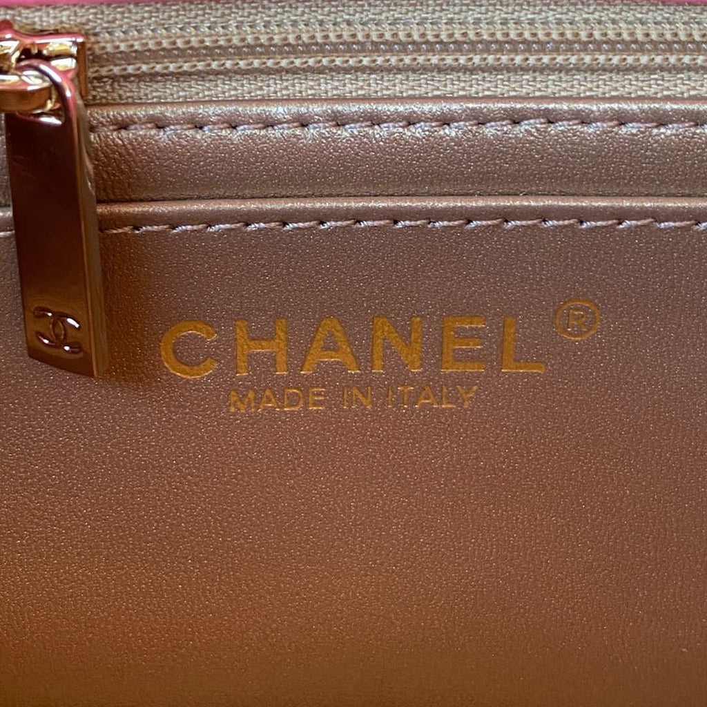 Chanel AS1787 Mini Flap Bag Football Lambskin Pink Gold
