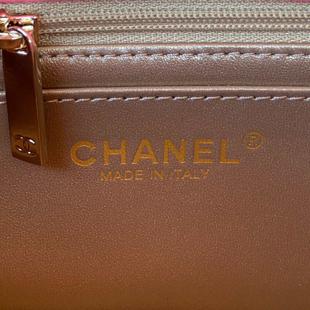 Chanel AS1787 Mini Flap Bag Football Lambskin Pink Gold - Default Title - View 9