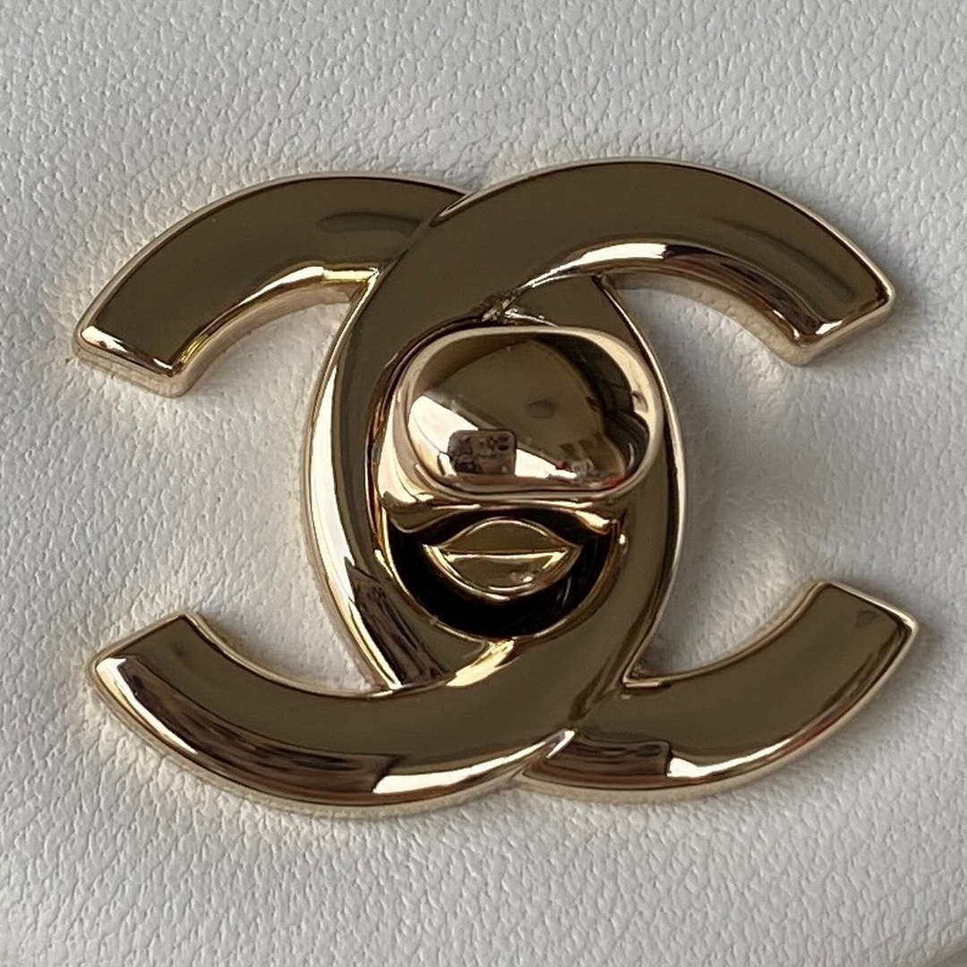 Chanel AS1787 Mini Flap Bag Football Lambskin White Gold - Default Title - View 3