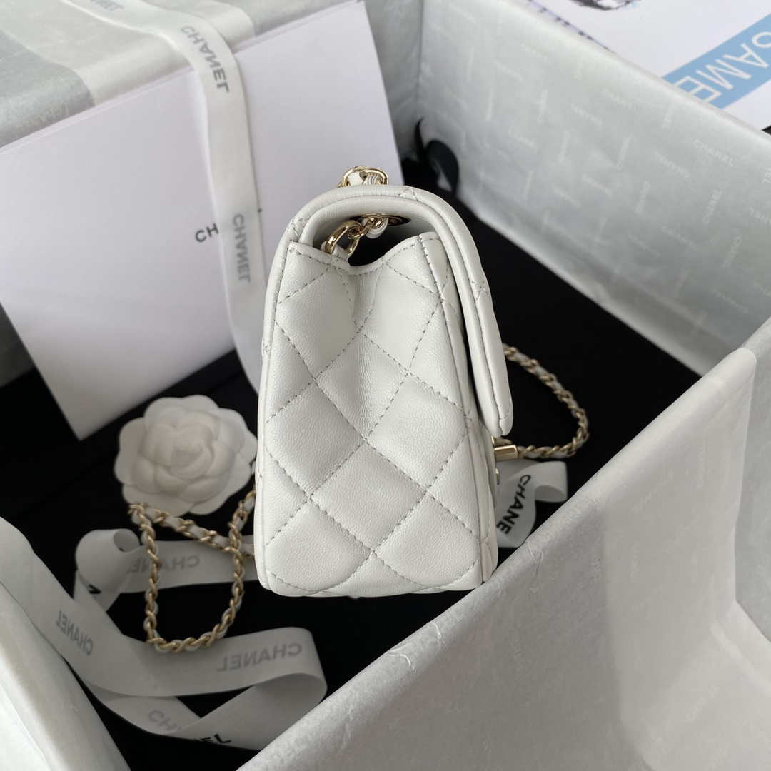 Chanel AS1787 Mini Flap Bag Football Lambskin White Gold - Default Title - View 5