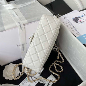 Chanel AS1787 Mini Flap Bag Football Lambskin White Gold - Default Title - View 6